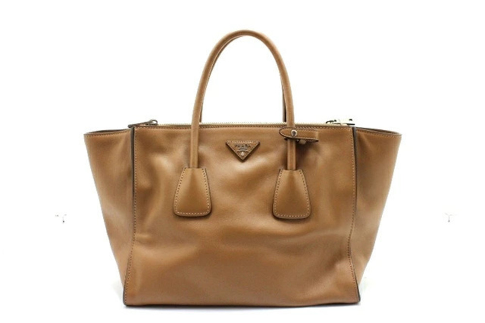 Prada Shoulder Bag CITY CALF Caramel Tan